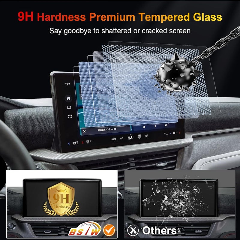 BSTW for 2025 Ford Explorer Screen Protector for 2025 Explorer Active/ST-Line/Platinum/ST 13.2" Display Accessories 9H Anti-Fingerprint & Glare Tempered Glass Protective Film (Explorer 13.2-In Matte) - Image 4